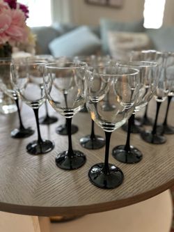 Luminarc France Black Stem Glassware Set – 15 Pieces