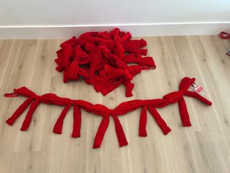 Red Velvet Bow Garland Christmas Decorations