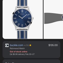 Guess Richmond Watch - Blue/Silver , Men's