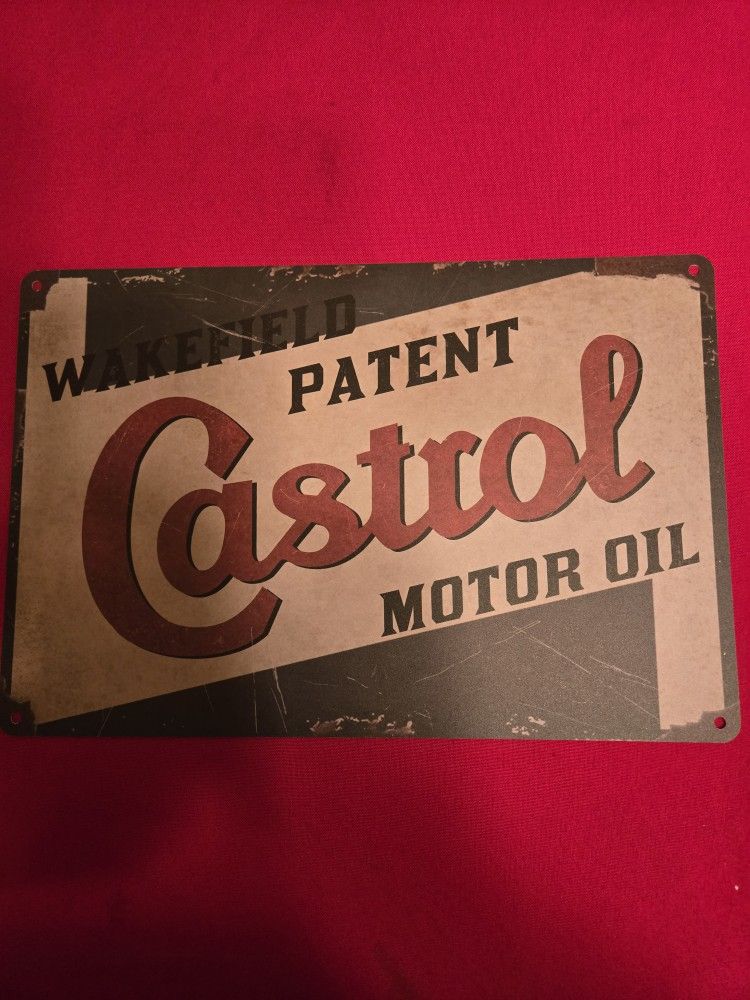 11 3/4" By 7 7/8" Castrol Sign.