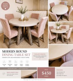 Modern  Round Dining table set