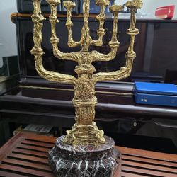 Salvador dali menorah gilt Bronze Sculpture