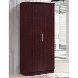 Hodedah 2-Door Armoire with 4-Shelves in Mahogany Mahogany - 16.7" x 32" x 72"