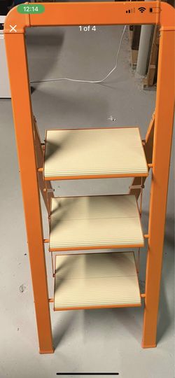 Orange 3 step heavy duty 3 step ladder 
