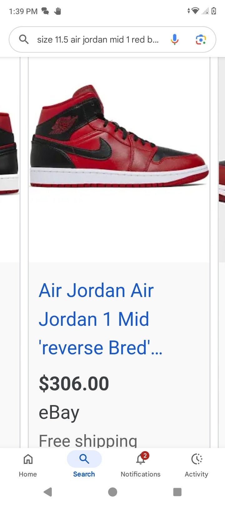 Air Jordan 1 Mid Reverse Bred
