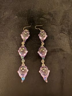 Purple ghost earrings