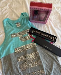 Victoria's Secret PINK Bundle – Top, Bracelet & Fragrance Set