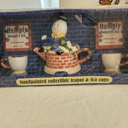 Vintage Department 56 "Humpty Dumpty" Hand-Painted Tea Set – Sealed in Box