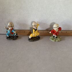 Set of 3 Asian monk figure for decoration