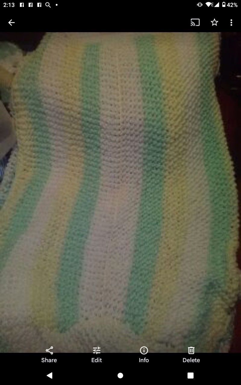 Beautiful Kinttied Mint & Green & White Baby Gift