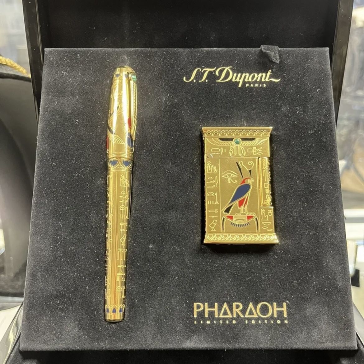 【希少・2004年限定】デュポン ファラオ 万年筆 Dupont Pharaoh S.T. Dupont Pharaoh Set Limited Edition Fountain Pen and Lighter