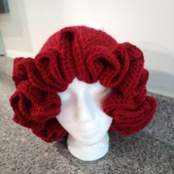 Burgundy Ruffle Hat