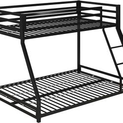 DHP Miles Metal Twin/ Full Bunk Bed, Black