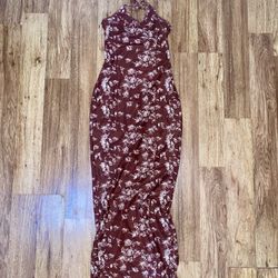 Brown Halter lined mesh Midi dress – Size small - NWOT 
