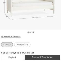 Pottery Barn Twin Ava Trundle Bed 