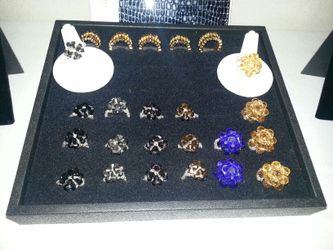 Handmade Beaded Flower Rings