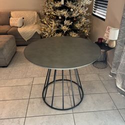 Faux Cement Top Circle Table