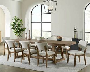 Mendocino 9-Piece Dining Set – Table + 8 Chairs