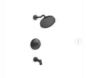 KOHLER Paces Single Handle 3-Spray Tub and Shower Faucet 1.75 GPM in Matte Black (Valve Included)