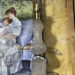 Antique Clear Glass Lamp 