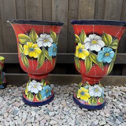 Mexican Talavera Mayólica Urns Planters, Pottery, Clay Pots.