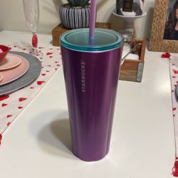 Starbucks SS purple and green tumbler 