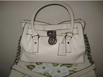 Michael Kors Hamilton Saffiano Leather/Satchel/Purse/Handbag-White