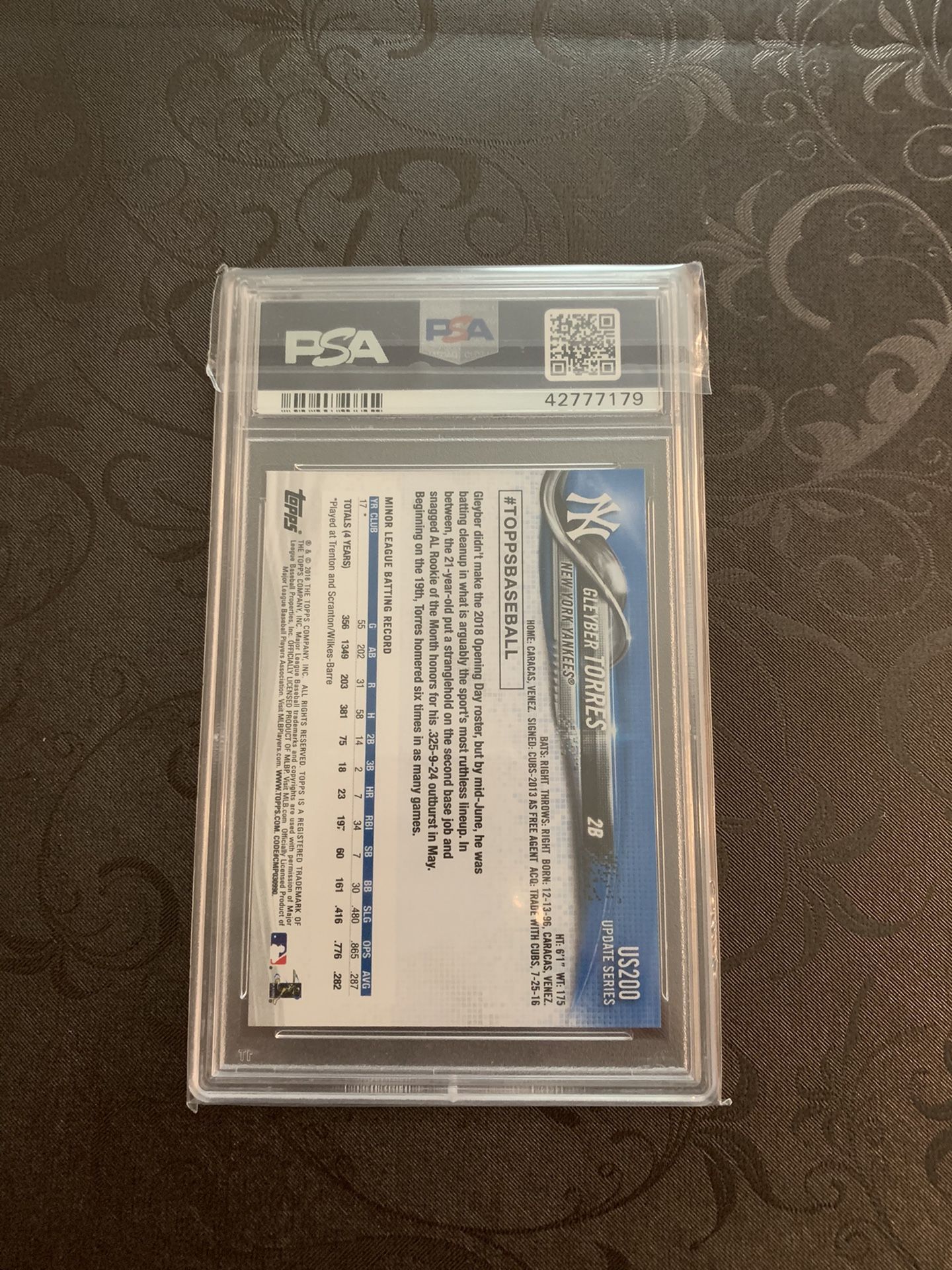 Gleyber Torres Rookie Card PSA 9