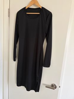 Black Long Sleeve Midi Dress