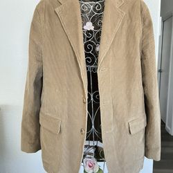 Vintage Banana Republic Mens Tan Brown Corduroy 3 Button Sport Blazer Jacket 42 R