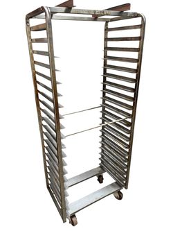 20 Slot Side Load Single Tray Slide Baxter BSSRSB-20 Roll In Oven Rack Stainless Steel Hi-Temp Wheels #5170