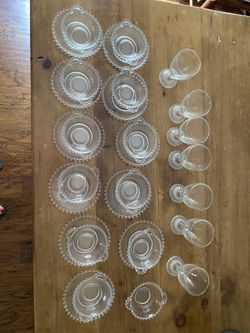 Imperial Candlewick Dessert Bowls/saucers/hobnail Glasses