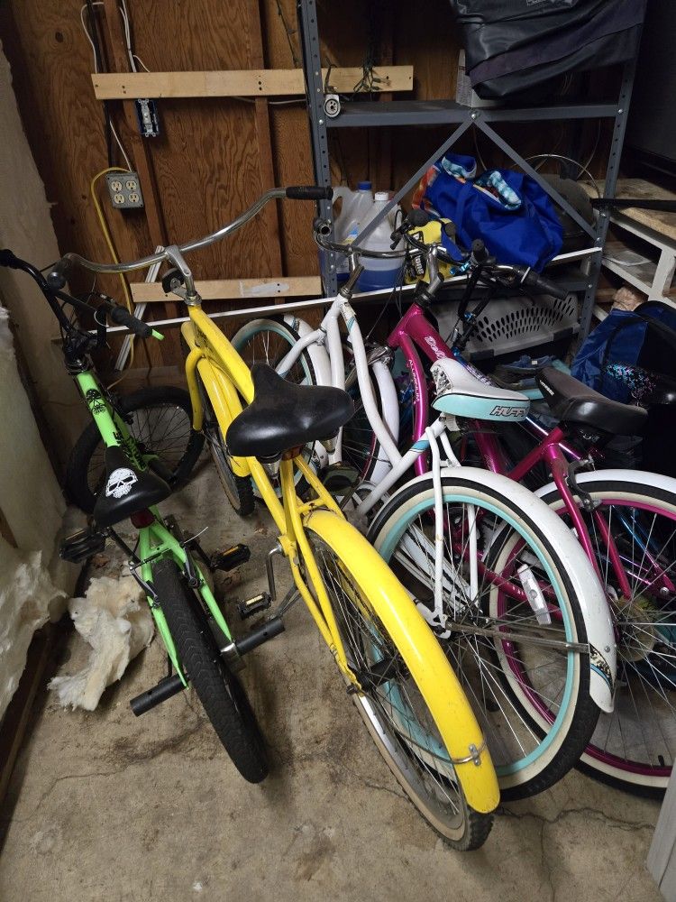 Blue, Yellow And Pink Bike Available