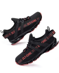 Breathable Running Walking Tennis Shoes Fashion Sneakers for Kids Black/Red