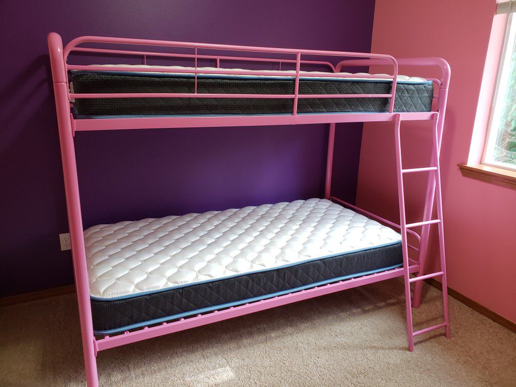 Twin size bunk bed with mattresses brand new