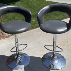 Leather & chrome bar stools