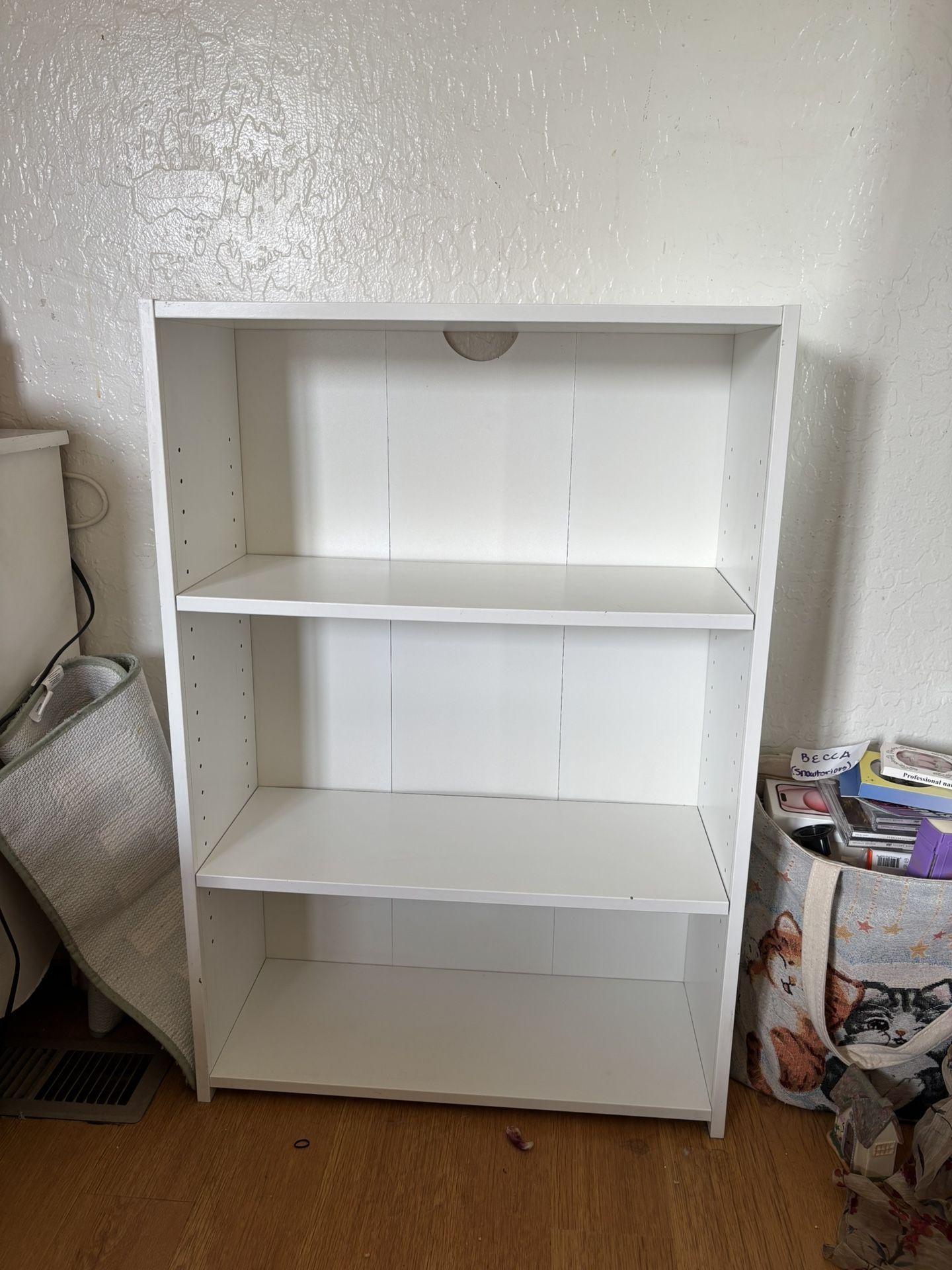 3 Tier White Bookcase