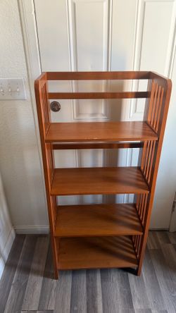 4-Tier Folding Wooden Shelf