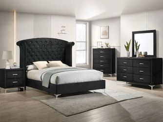 4- Pc Bedroom set Dresser,Mirror  Nightstand (1) Queen size bed frame  Not including Mattress and Box Sp