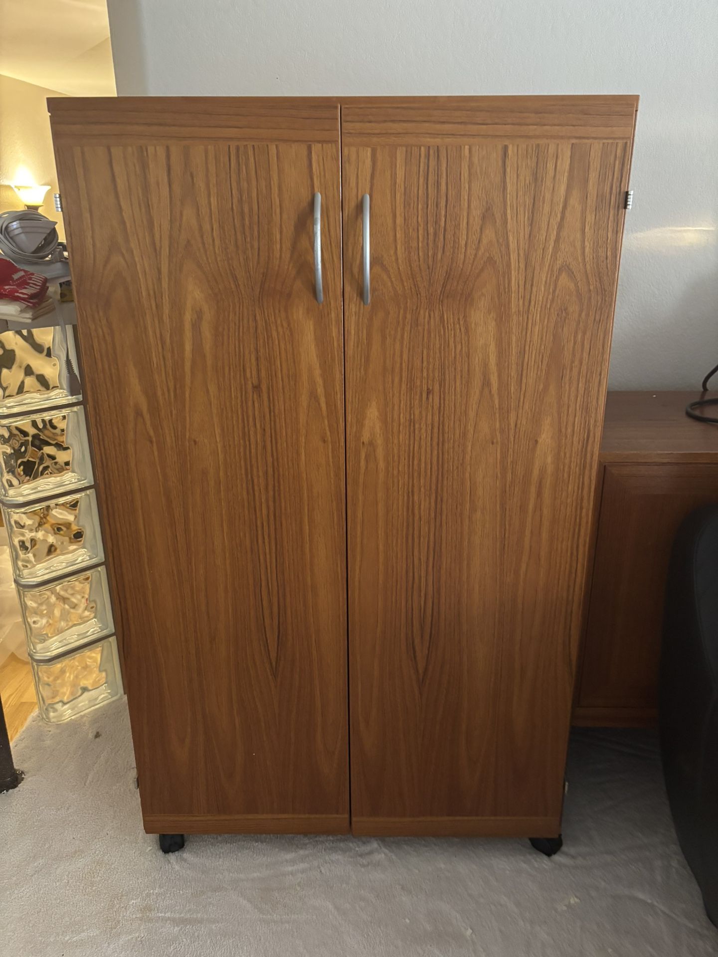 Teak Computer Armoire / Desk