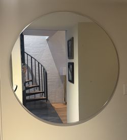 Large 48” Round Silver Mirror