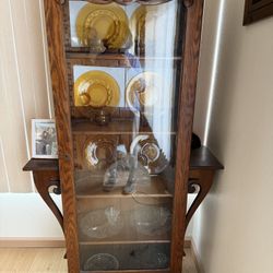 Antique Handcarved wood Display Cabinet