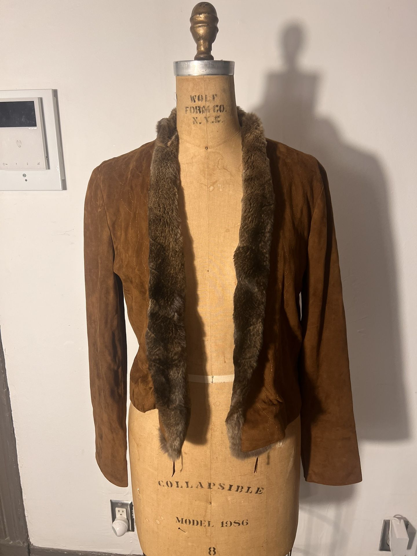 Cynthia Rowley Side &f Fur Jacket SMALL 2004
