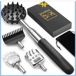 TUKUOS Telescoping Back Scratcher with 4Pcs Detachable Scratching Heads, Fathers Day Dad Gifts for Men Back Scratcher for Men/Dad/Women