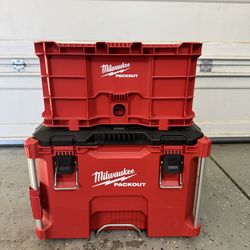 Milwaukee Pack Out Rolling Storage Tool Box Bin Black Red