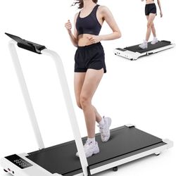 DeerRun 3 in 1 Walking Pad Treadmill, 300 Weight Capacity Foldable Treadmill, 3.0HP Low Noise Under Desk