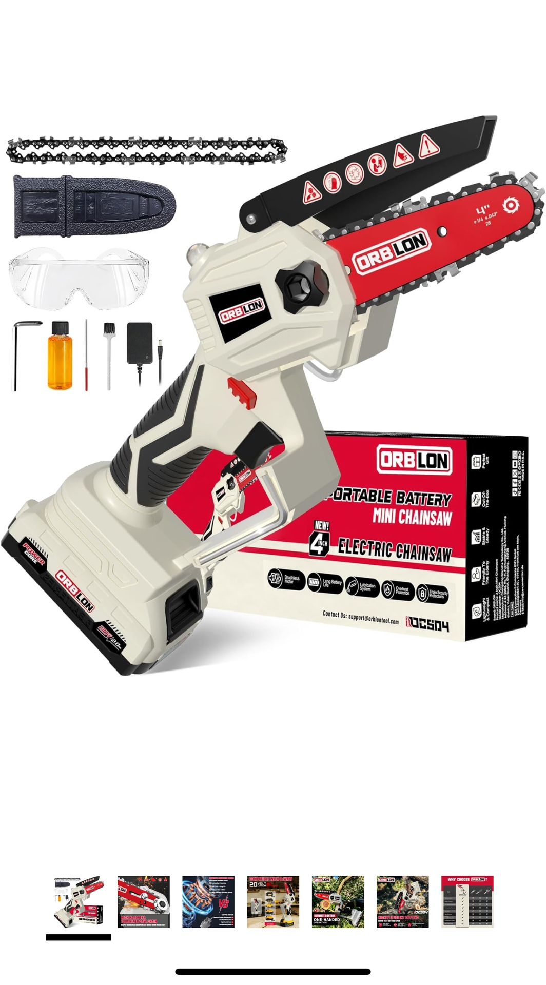 Cordless Mini Chainsaw for Dewalt 20v Max Battery, 4 Inch Brushless Chainsaw, Portable Battery Powered Chainsaw With Security Lock [Seniors Friendly],