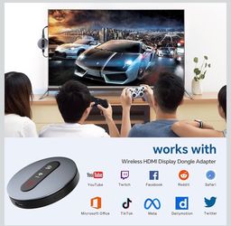📺 Wireless HDMI Display Dongle Adapter – Screen Mirroring with AirPlay, Miracast & DLNA for TV, Projector & Monitor