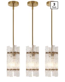 Modern Crystal Pendant Light for Kitchen Island, Gold Luxury Mini Water Ripple Glass Chandelier Lights Fixture, Modern square Adjustable Hanging Penda
