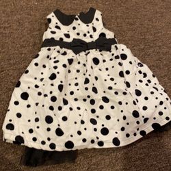 Infant Baby Girls 3 T Black & White Spring dress